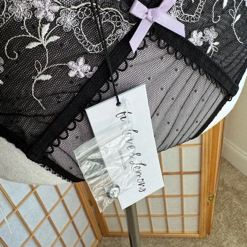 2pc NWT For Love & Lemons "Amour" Set, Retro Longline bra & panty - Picture 8 of 14